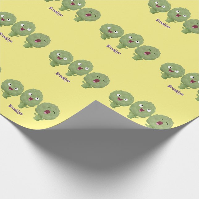 Papel De Presente Doce alcachofras cantando desenho animado vegetal  (Ponta)
