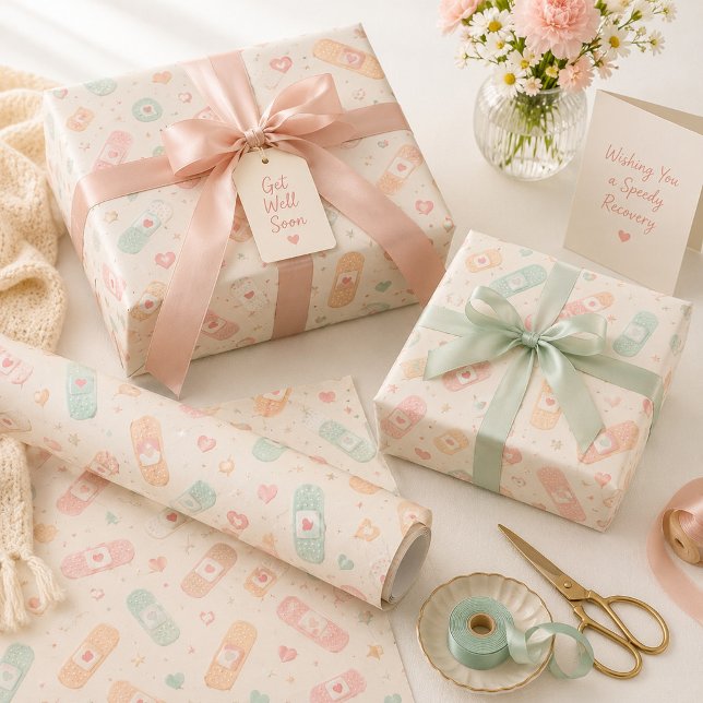 Papel De Presente Doce Bandagem Amor Fique Bem  (Criador carregado)
