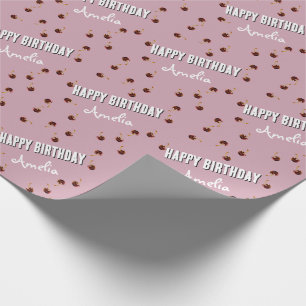 Papel De Presente Doce Cereja Aniversário Personalizado