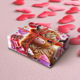 Papel De Presente Doce Como Namorados De Vaca Do Candy Highland