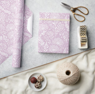 Papel De Presente Doce Dandelion Neutro - Lilás Quente
