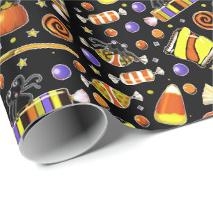 Papel De Presente Doce de Halloween para travessuras ou guloseimas
