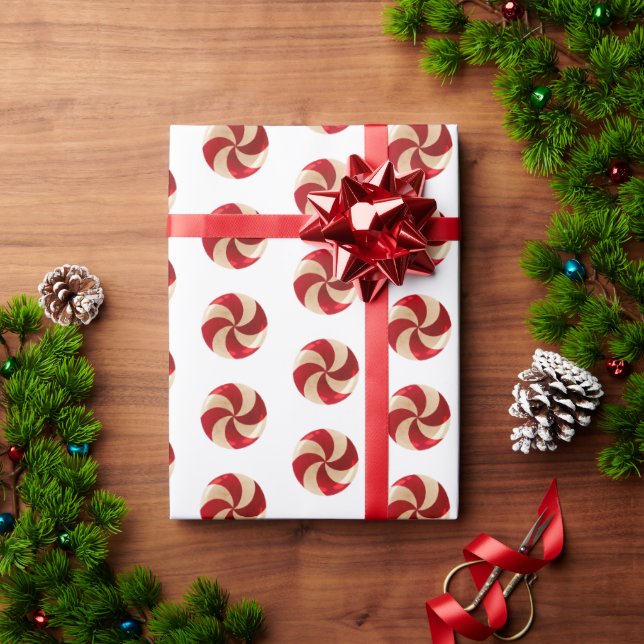 Papel De Presente Doce de menta Natal Cana de Açúcar (Presente de Natal)