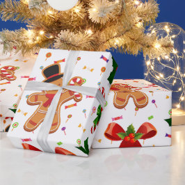 Papel De Presente Doce de Natal de Gengibre Fita