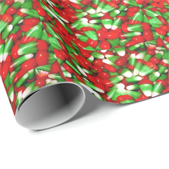 Papel De Presente Doce de Natal em forma de Espiga de Milho (Ponta do rolo)