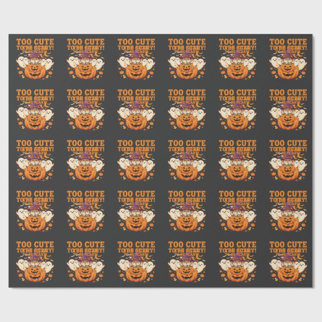 Papel De Presente Doce Design de Fantasma de Abóbora de Hamster de H (Aberto)