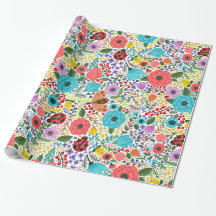 Doce e Colorida Ditsy Floral | Papel de enrolament