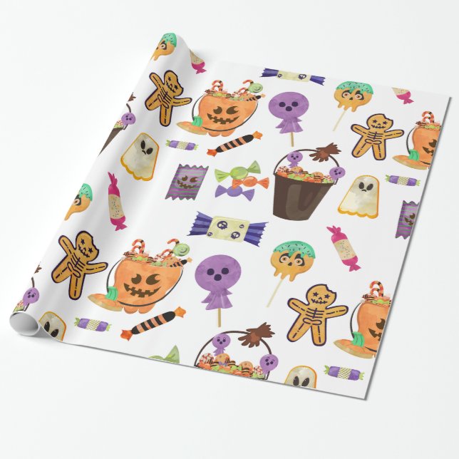 Papel De Presente Doce Halloween (Desenrolado)