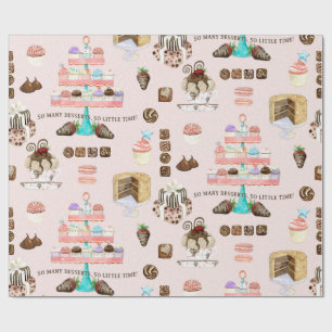Papel De Presente Doce trata Cupcakes Chocolates na desmontagem de b