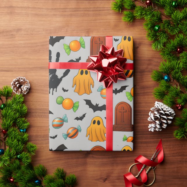 Papel De Presente Doces Assustadores & Sombras (Presente de Natal)