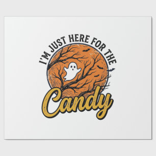 Papel De Presente Doces de Halloween Fantasma Design Vetorial Vintag