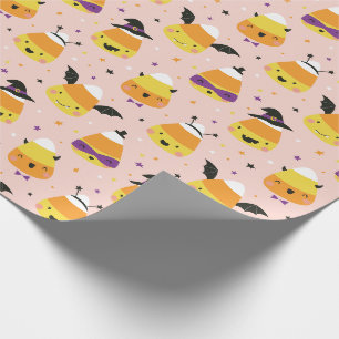 Papel De Presente Doces de Halloween fofos de milho em fantasias