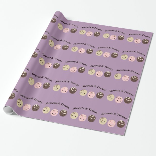 Papel De Presente Doces e Tratamentos! Chocolates (Desenrolado)