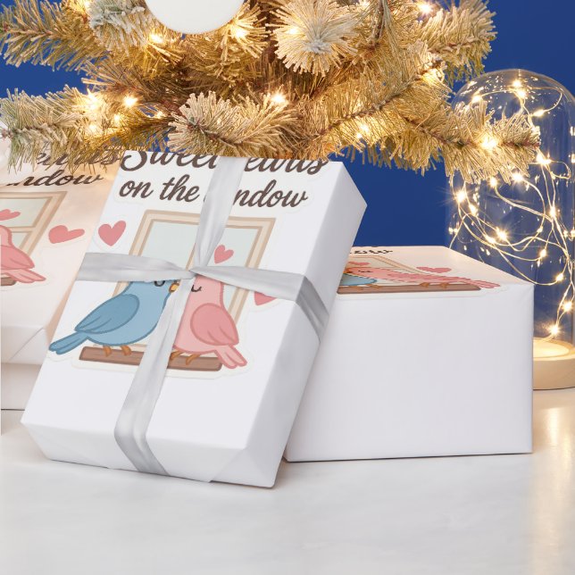 Papel De Presente Doces na janela - Adesivo de aves de capoeira fres (Feriados)