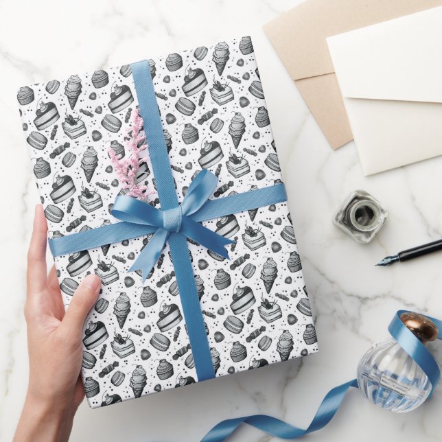 Papel De Presente Doces Retro - Vintage (Presentear)