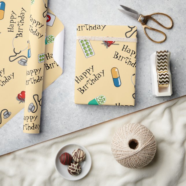 Papel De Presente  Doctor's birthday   (Artesanato)