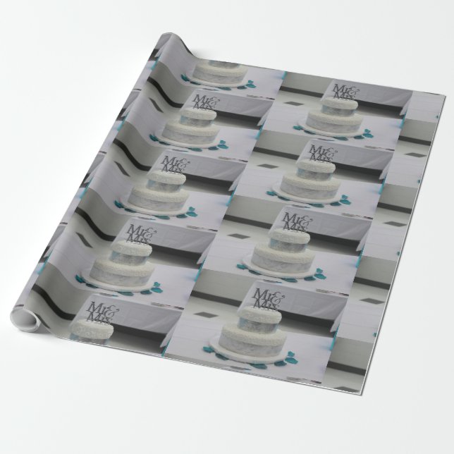 Papel De Presente Documento de Casamento Sr&Sra. Wrapping Paper (Desenrolado)
