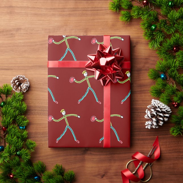 Papel De Presente Dodgeball Stickman (Presente de Natal)