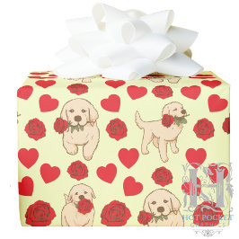 Papel De Presente Dog Lover Valentine Gift Wrapping Paper - Yellow