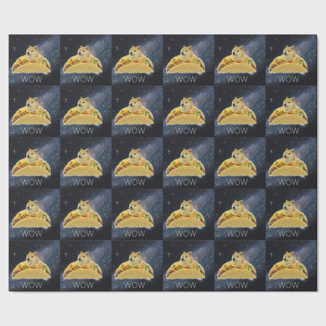 Papel De Presente doge space taco meme wrapping paper (Barra)