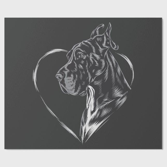 Papel De Presente Dogue Alemão (Aberto)