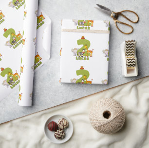 Papel De Presente Dois Animais Selvagens do Safari Aniversário de 2 