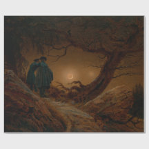 Dois Homens Assistindo à Lua à Noite