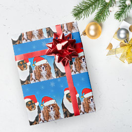 Papel De Presente Dois Papais noeis Cavalier King Charles Spaniels