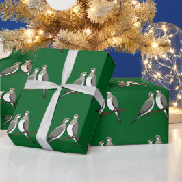 Papel De Presente Dois Pombos Cortados Estêncil Estilo Retrô 1