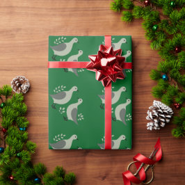 Papel De Presente Dois Pombos Cortados Estêncil Estilo Retrô 8