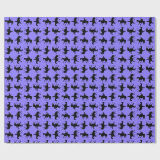 Papel De Presente Dois Vaqueiros a Cavalo Silhuetas - Periwinkle 