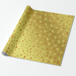 Papel De Presente dólar,Dourado, folha, folhas, padrão, moderno,