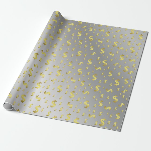 Papel De Presente dólar,Folha de ouro, folha, folhas, padrão, modern (Desenrolado)