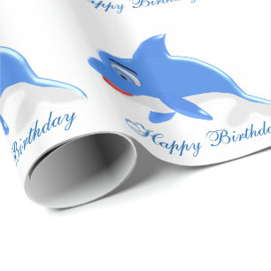 Papel De Presente Dolphin Birthday