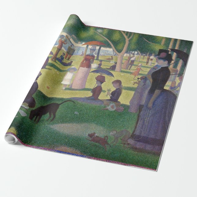 Papel De Presente Domingo na pintura de La Grande Jatte Seurat (Desenrolado)