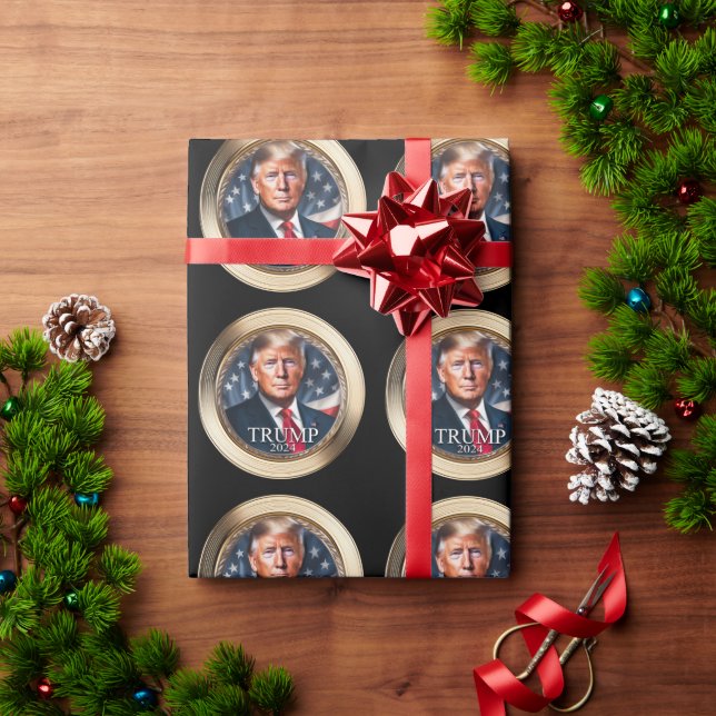 Papel De Presente Donald Trump 2024 Papel de Encapsulamento Coletivo (Presente de Natal)