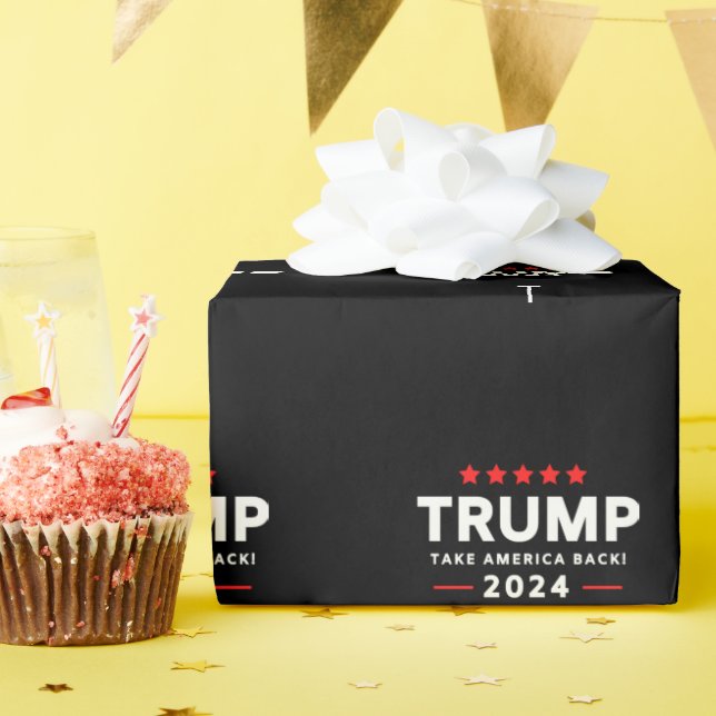 Papel De Presente Donald Trump 2024 Retire a Eleição Americana (Festa de aniversário)