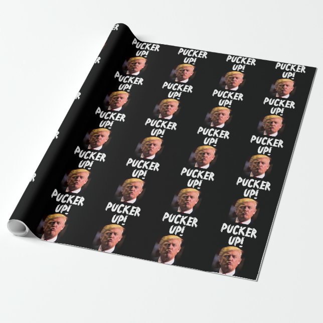 PAPEL DE PRESENTE DONALD TRUMP BEIJO ENGRAÇADO (Desenrolado)