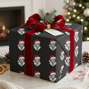 Papel De Presente Donald Trump Chapéu de Papai Noel Padrão de Natal