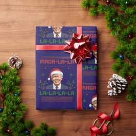 Papel De Presente Donald Trump Christmas MAGA-La-La-La-La