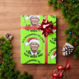 Papel De Presente Donald Trump Encantado Natal MAGA