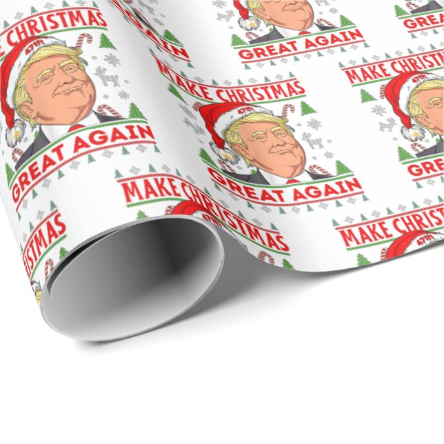 Papel De Presente Donald Trump Feliz Natal (Ponta do rolo)