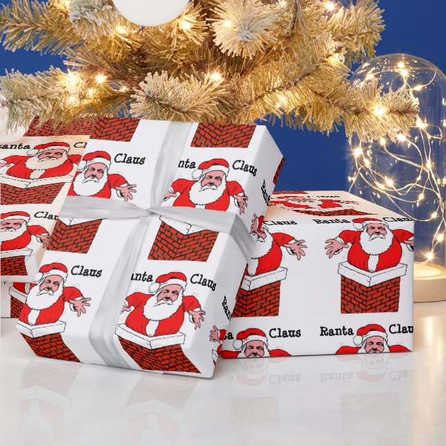 Papel De Presente Donald Trump Ranta Claus WrapPaper (Feriados)