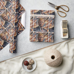 Papel De Presente Donald Trump - Retrato do Presidente