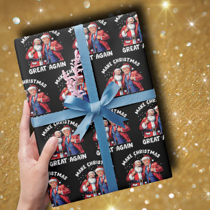 Papel De Presente Donald Trump Santa Claus Presente de Papais noei