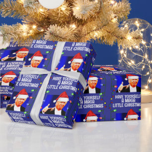 PAPEL DE PRESENTE DONALD TRUMP SANTA HAT CHRISTMAS MAGA