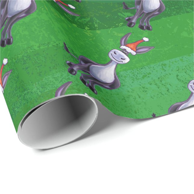 Papel De Presente Donkey Christmas (Ponta do rolo)