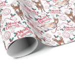 Papel De Presente Donkey Merry Christmas Wrappaper<br><div class="desc">Donkey Merry Christmas Wrapping Paper. A cor do papel é branca. Disponível em várias cores,  tamanhos e dois acabamentos. www.hotpocketgraphics.com</div>