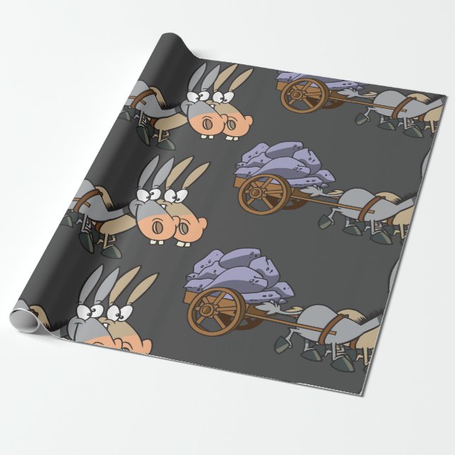 Papel De Presente Donkies que puxa um carro (Desenrolado)