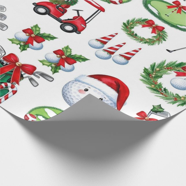 Papel De Presente Dons temáticos de golfe do Natal para golfista (Ponta)